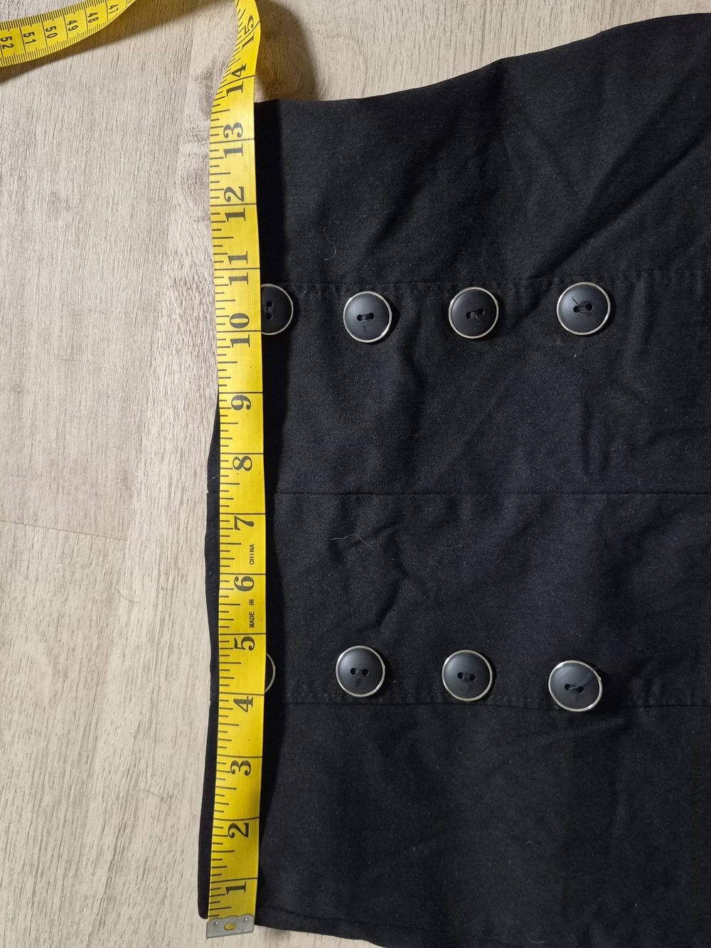 Black Double-Breasted Button Shorts